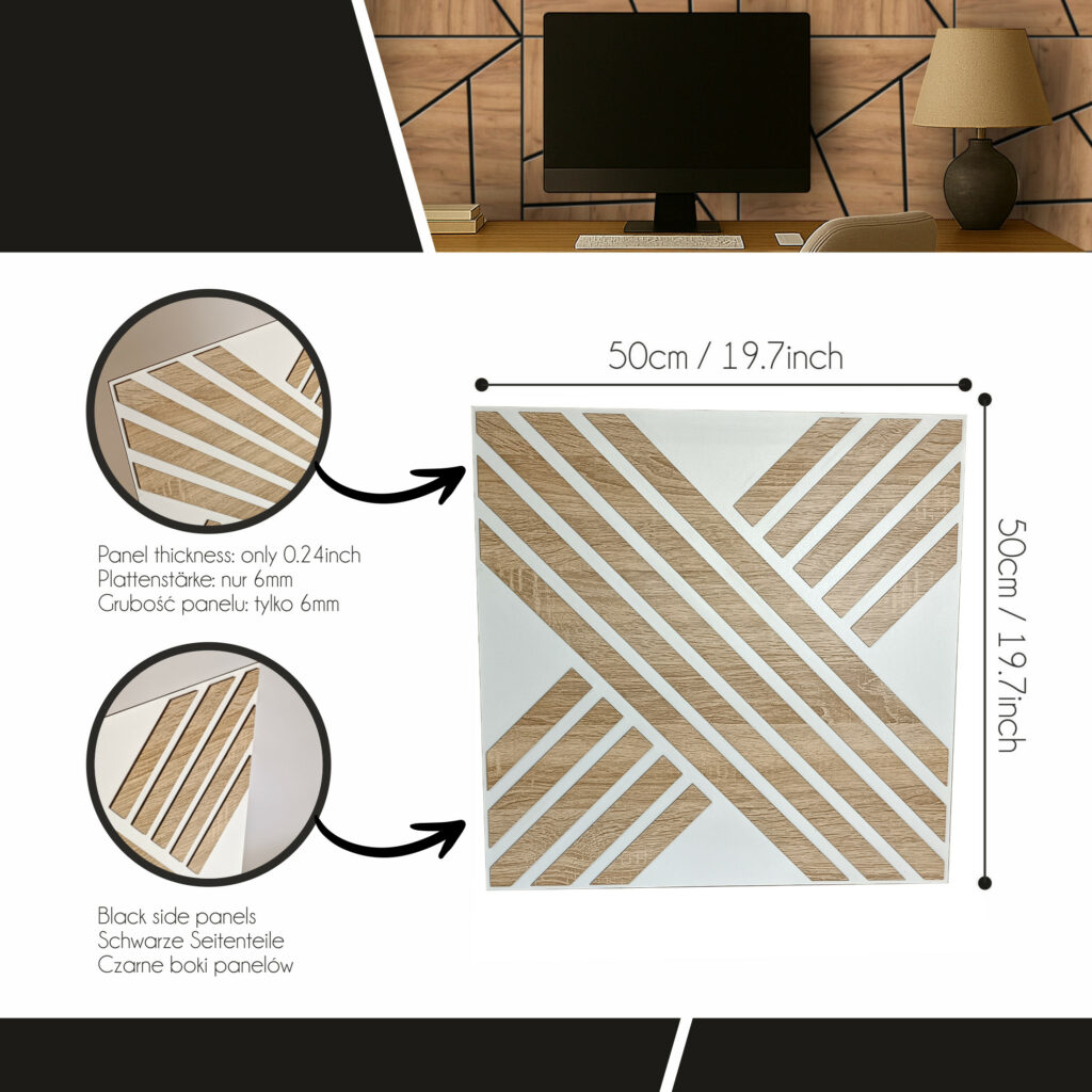 Białe panele 3d, biały panel, białe panele na ścianę, panele dekoracyjne 3D, panele do domu, biały, sonoma