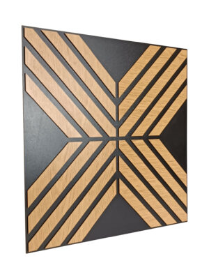 Czarny panel 3D z dębem